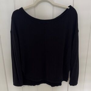 Free People Black Off-Shoulder Sweatshirt